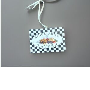 Colonial Williamsburg Kings Arms Tavern Sign Woodcraft Ornament 2.5x 3.25" EUC